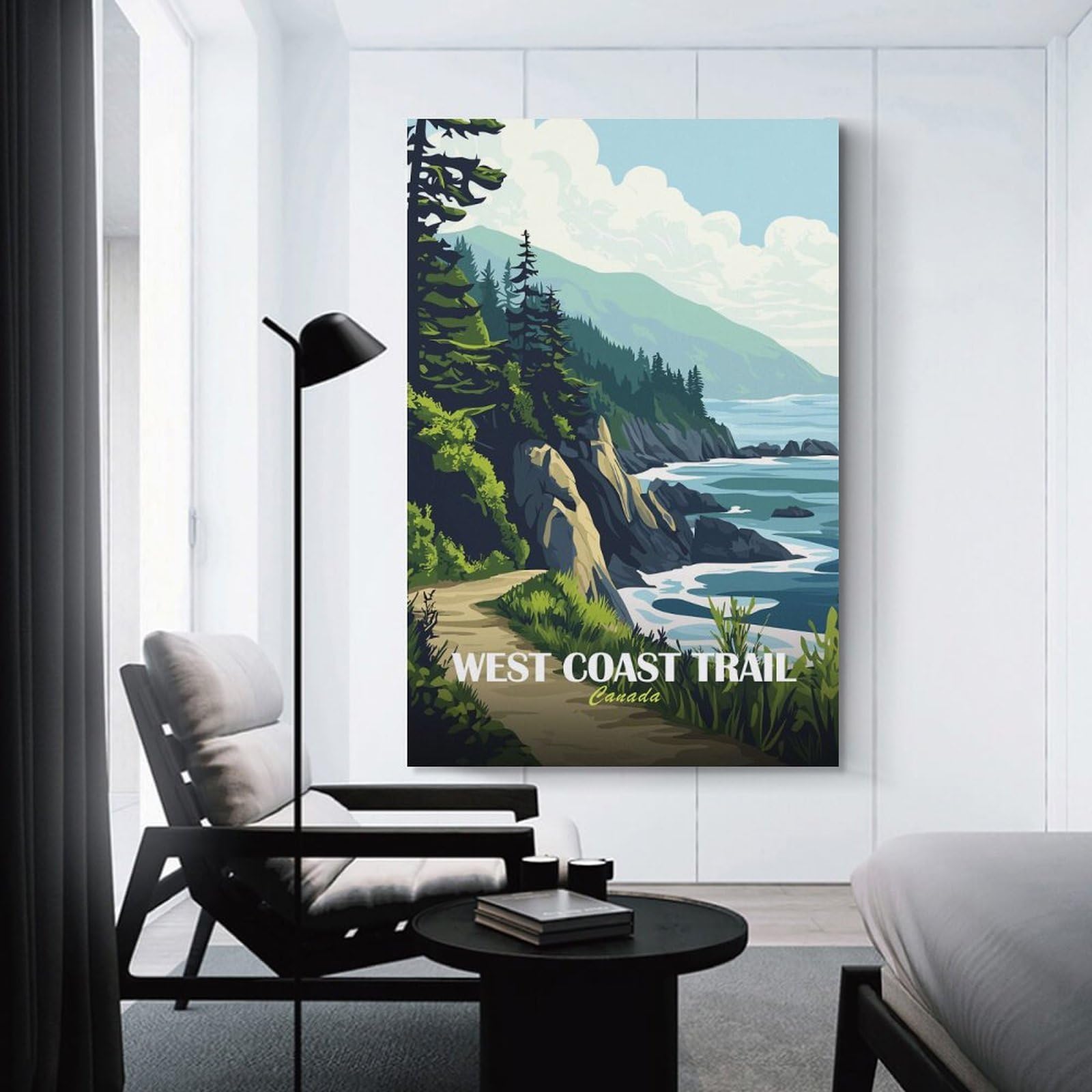 Junmoney West Coast Trail Canada Landscape Art Canvas Art Print 12x18inch(30x45cm), for Bedroom Decor, Cosy Corners Or Studios, An Easy Wall Refresh for Bedrooms
