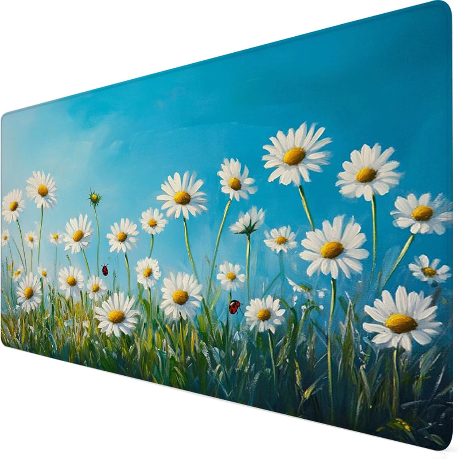 Podkładka pod mysz XXL 1000x500x3mm podkładka pod mysz niebieska podkładka pod mysz biała poprawia precyzję i szybkość, antypoślizgowe wodoodporne, szyte krawędzie, akcesoria do gier, komputer