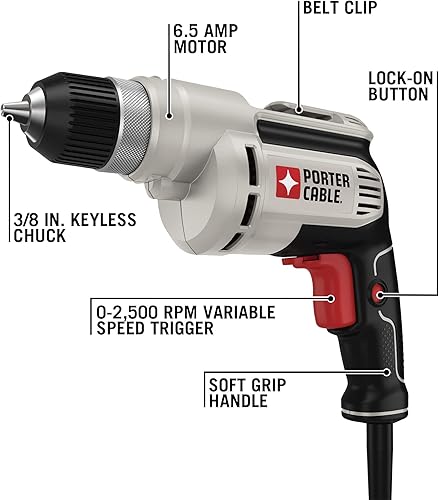 Miniatura 3 de Taladro de Velocidad Variable PORTER-CABLE PC600D 65 Amp 38 pulgadas