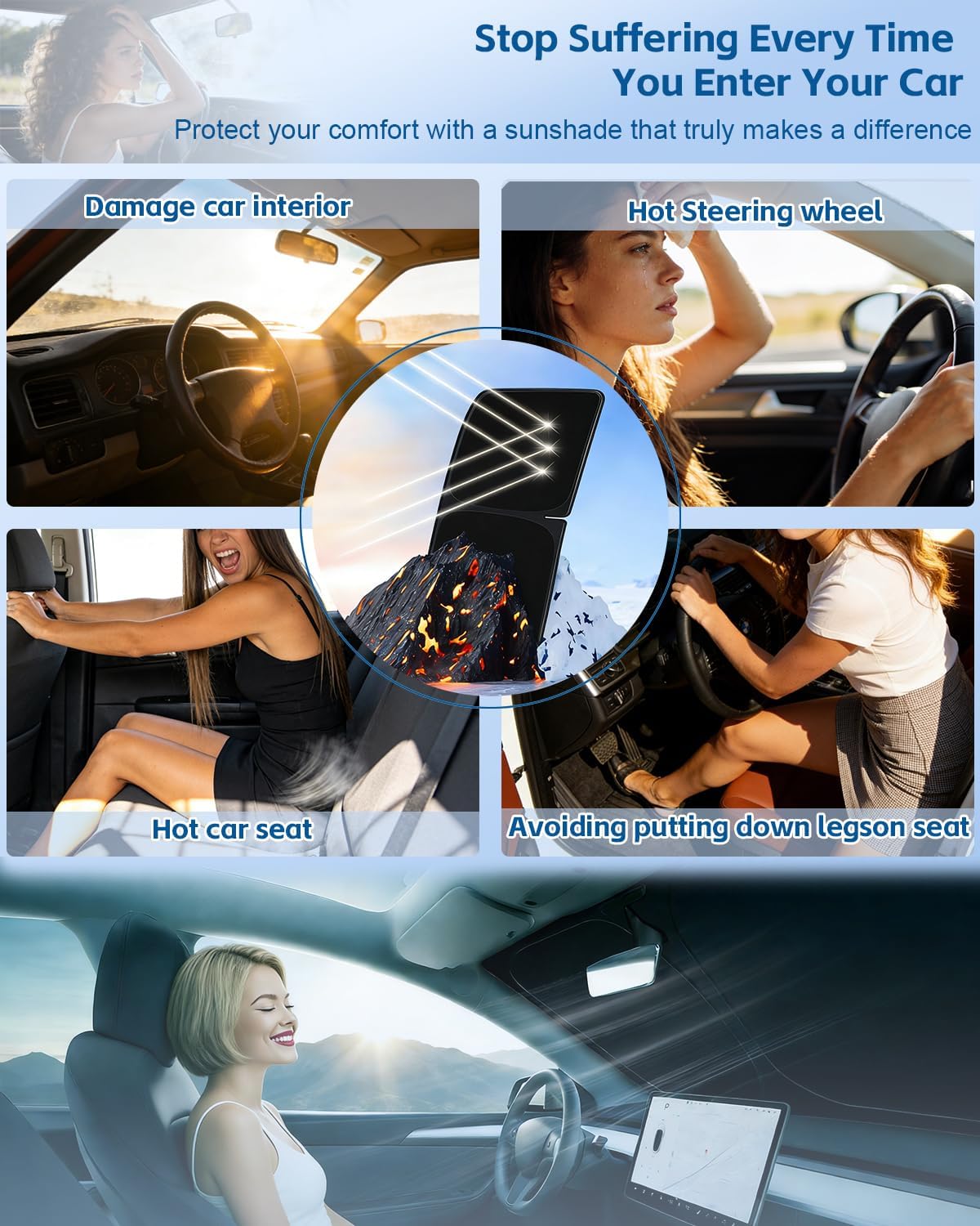 Windshield Sun Shade for Jeep Wrangler TJ JK JL & Gladiator JT Front Window Sun Visor Protector Flag Pattern Foldable Block UV Ray Windshield Sunshade Keep Car Cooler