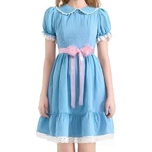 Women Halloween Sister Twins Cosplay Dress Short Sleeve Doll Collar Dress