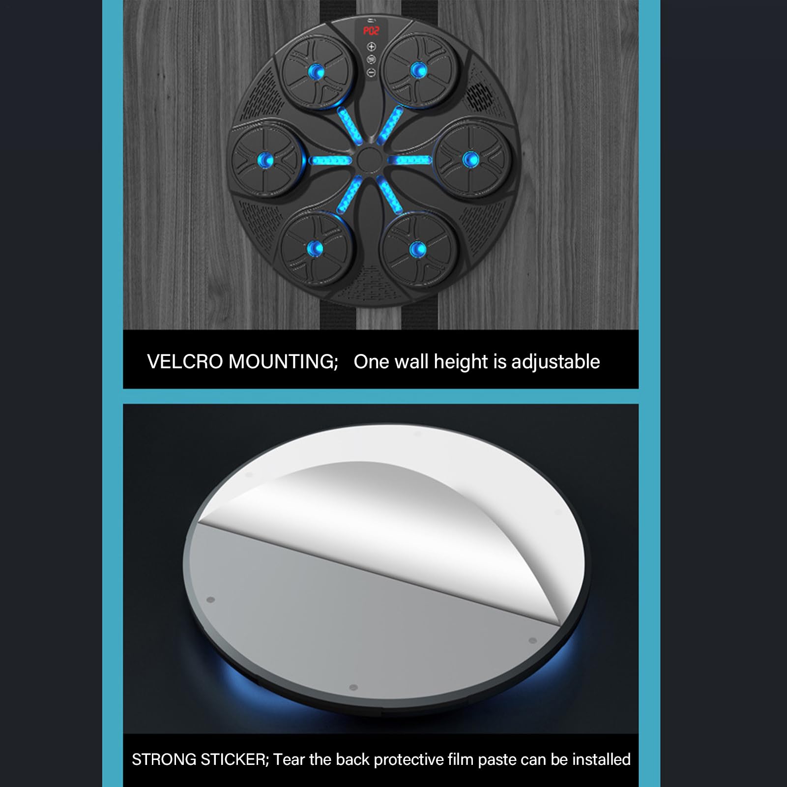 Máquina De Boxeo Musical Entrenador Electrónico con 8 Modos | Con Iluminación RGB, De Pared Y Música Para Hombres, Mujeres, Adultos, Hogar, Oficina, Gimnasio, Entrenamiento Fitness Y