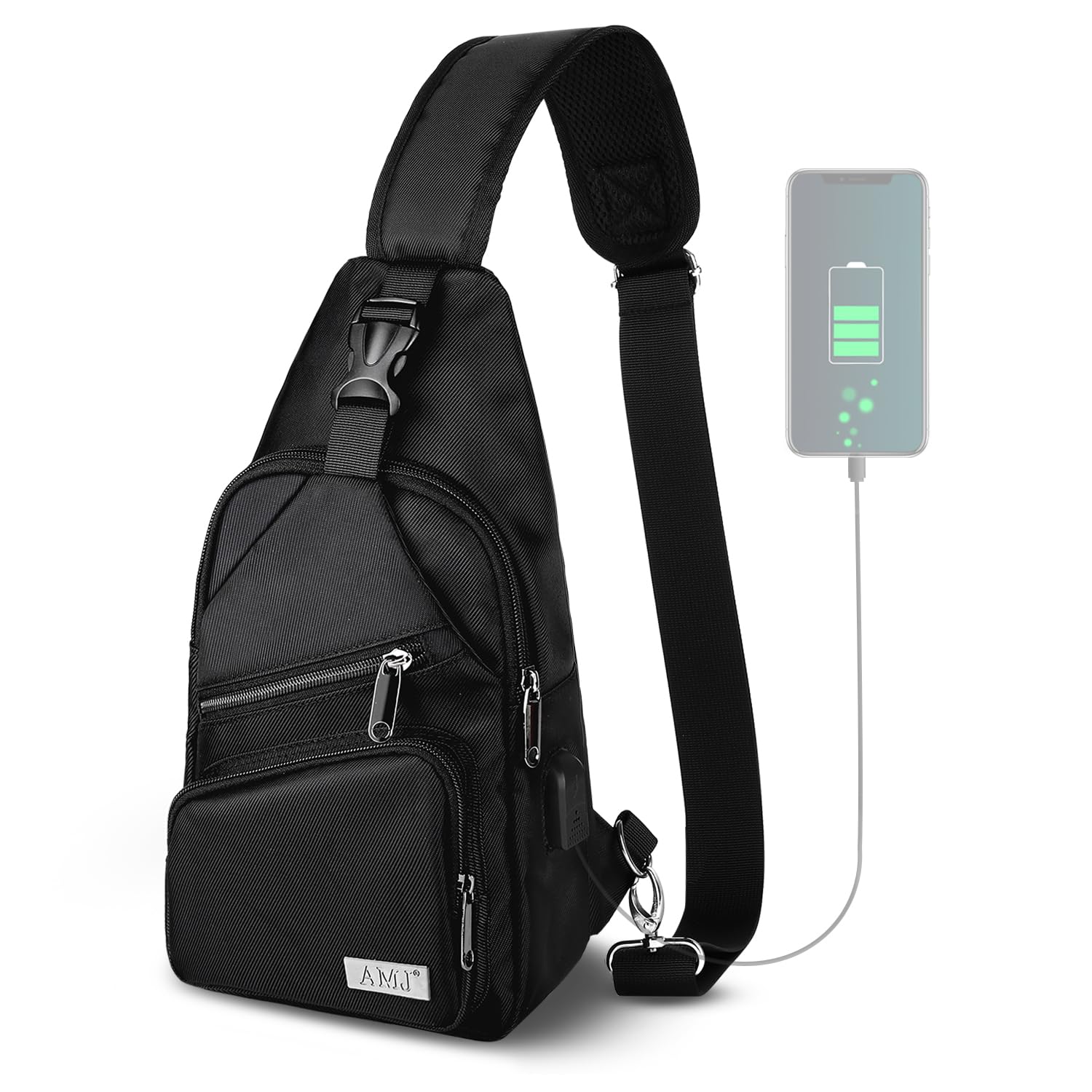AMJ Sling Bag for Hiking and Outdoor, Crossbody Shoulder Backpack, Travel Chest Bag Daypack for Men & Women