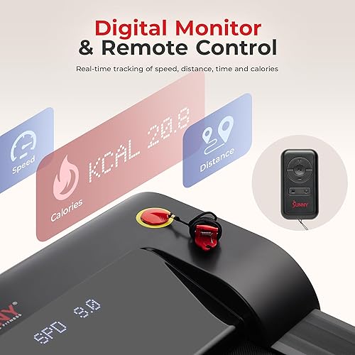 Miniatura 4 de Sunny Health & Fitness Slim Under Desk Walking Running Treadpad with Remote Control, Improved Safety, Energy-Efficient Design, and Optional SunnyFit