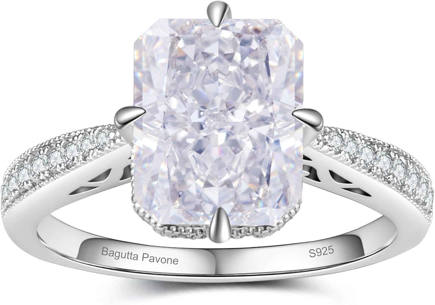 1CT Natural Green Olivine/Yellow Crystal/White/Blue Topaz Stone/Radiant Cut White/Pink/Yelow/Blue/Green Stone/3-Stone Engagement Rings for Women 18K Gold Plated 925 Sterling Silver