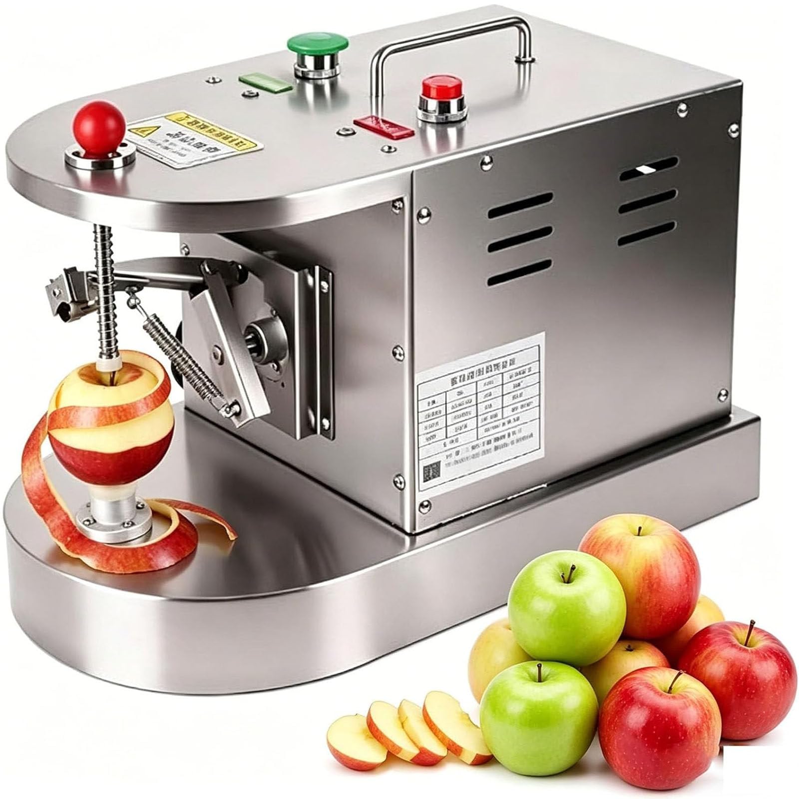 Drmoxin Commercial Automatic Lemon Orange Peeling Machine, Electric Fruit Vegetables Peeler with Height Adjustable, 500pcs/h, Restaurant Fruit Skin Remover Tool for Peaches Kiwis Mangoes
