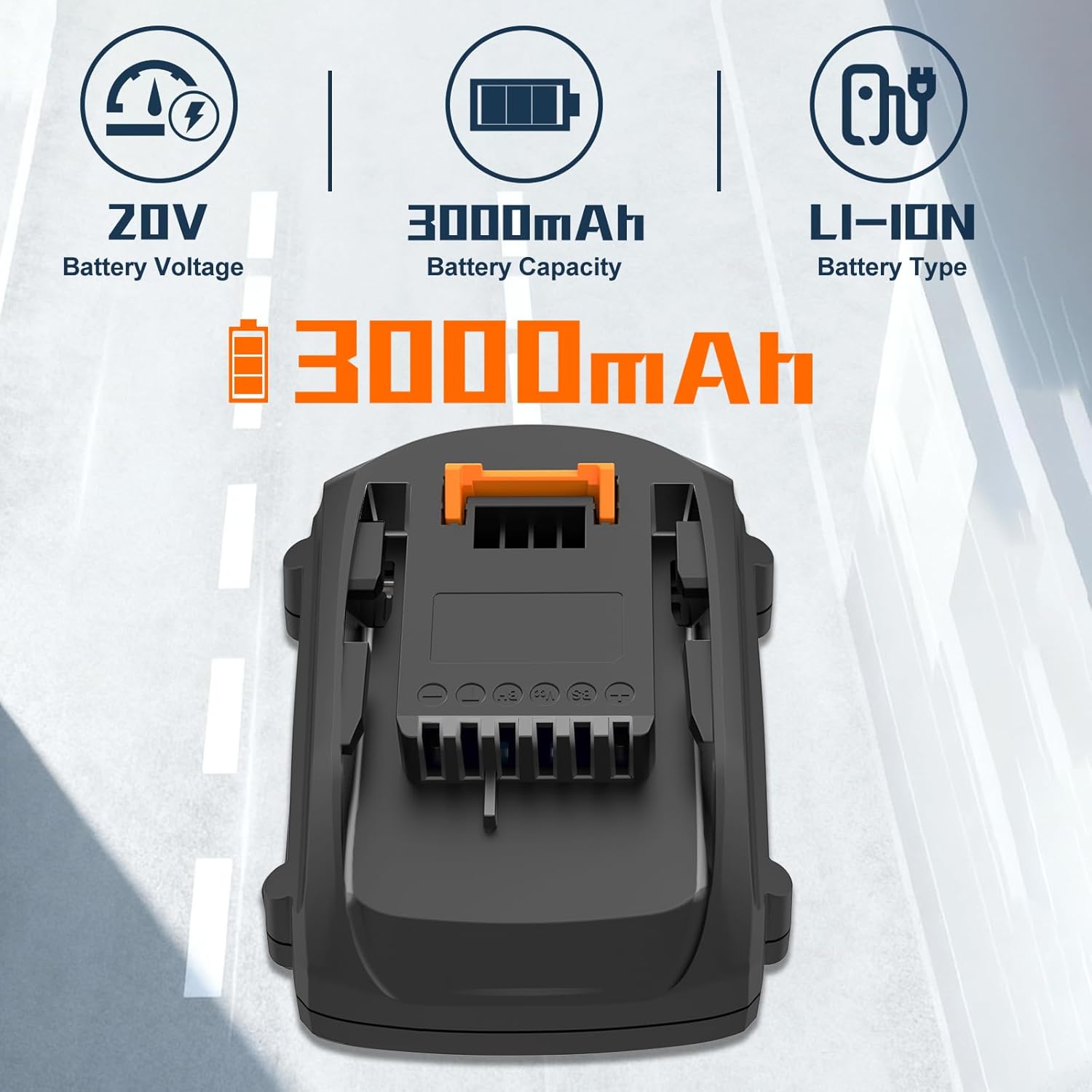 2Pack 3000mAh Battery Replacement for Worx PowerShare 20V Batteries WA3520 WA3525 WA3575 WA3669 WG151s WG155s WG251s WG255s WG540s WG545s WG890 WG891
