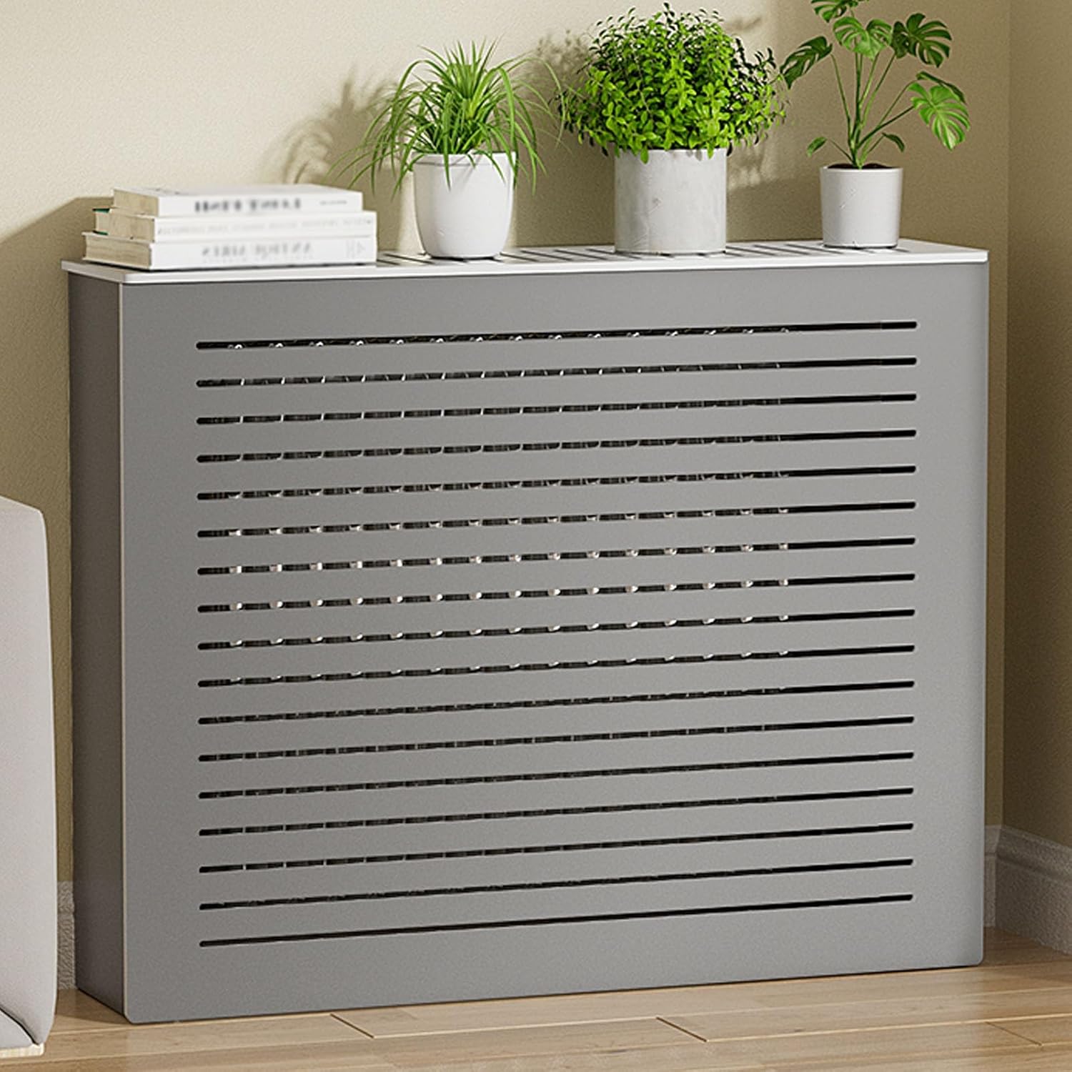 Radiator Cover Cabinet Shelf, Heating Cabinet Shelf, Protective Cover for Home, PVC Heating Cover Storage Organizer Cabinet, for Home Living Office(L70xH60xW20cm)