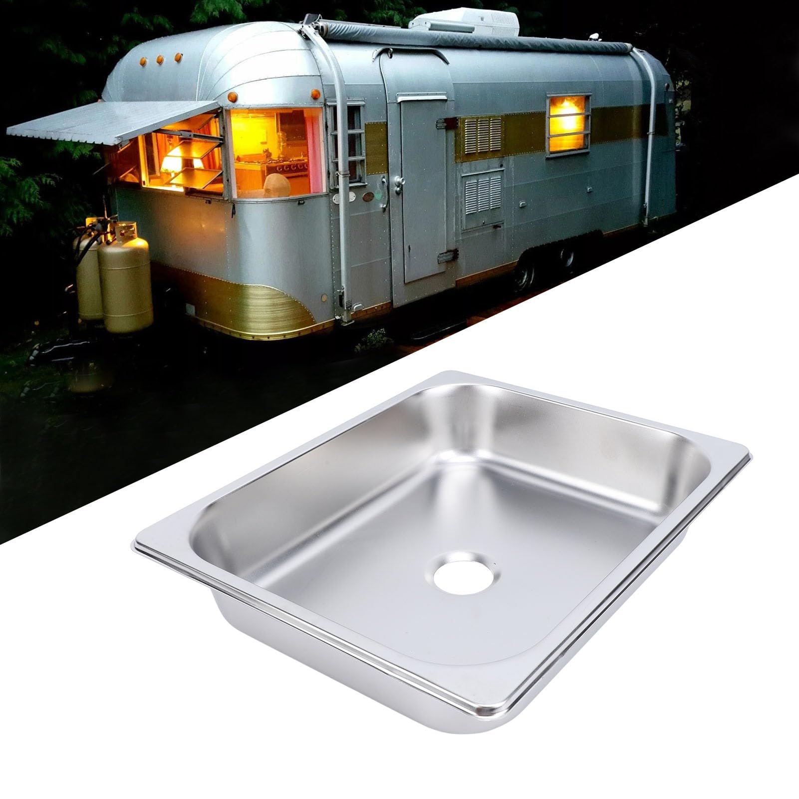 Lavello per 325 X 265 X 65 Mm con Drenaggio Efficiente in Acciaio Inossidabile 304, Lavandino Quadrato per Cucina, Bagno e Lavandino (Colore Acciaio Inossidabile,