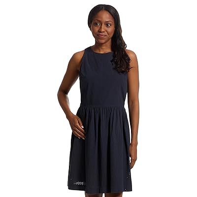 Lilla P Eyelet High neck Mini Dress Women
