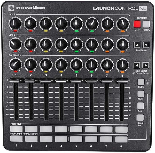 Novation Launch Control XL MKII USB MIDI controller for Ableton Live with assignable controls.