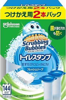 Scrubbing Bubbles 马桶清洁剂 厕所邮票清洁剂 清新肥皂香味 替换用2瓶 38克×2瓶 12印章