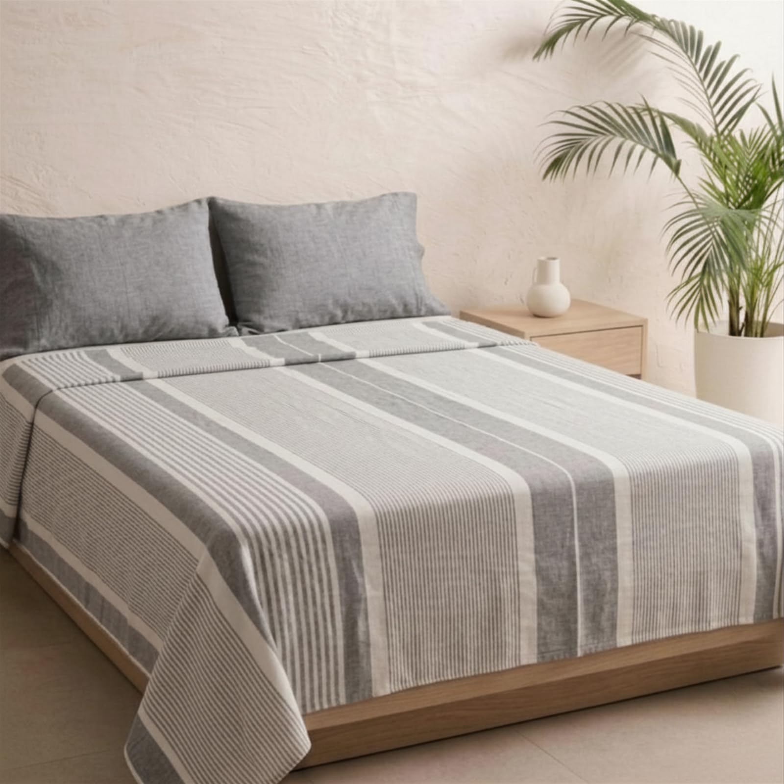 MOMOMUS Couvre Lit d’été ou Dessus de Lit léger – Frais, Doux et Polyvalent - Plaid, Couverture d’été ou Jeté de Canapé Élégant - Gris, 150 x 200 cm