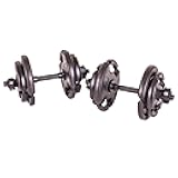 The Step Fitness Adjustable Dumbbell Set or Barbell Weight Set, 35-60 lbs, with Collars, and Weights