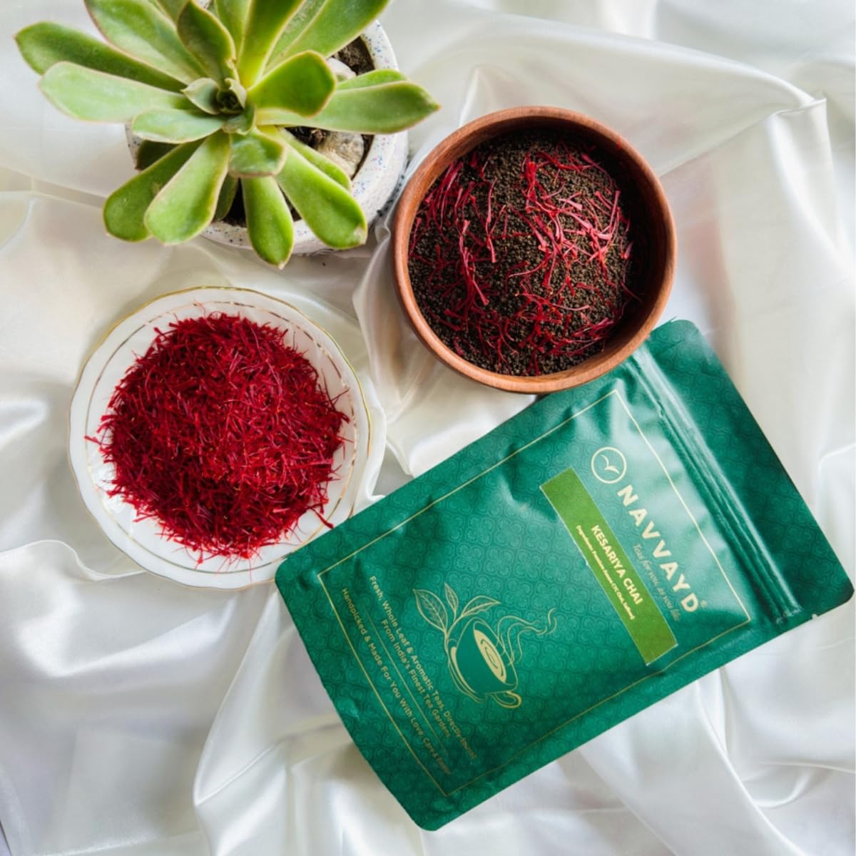 Navvayd Kesariya Chai (250 Gm, 125 Cups), With Real Kashmiri Saffron, Premium Blend - Image 4 thumbnail