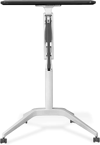 Miniatura 5 de Unique Furniture Mesa de trabajo con tapa negra para computadora portátil ajustable en altura