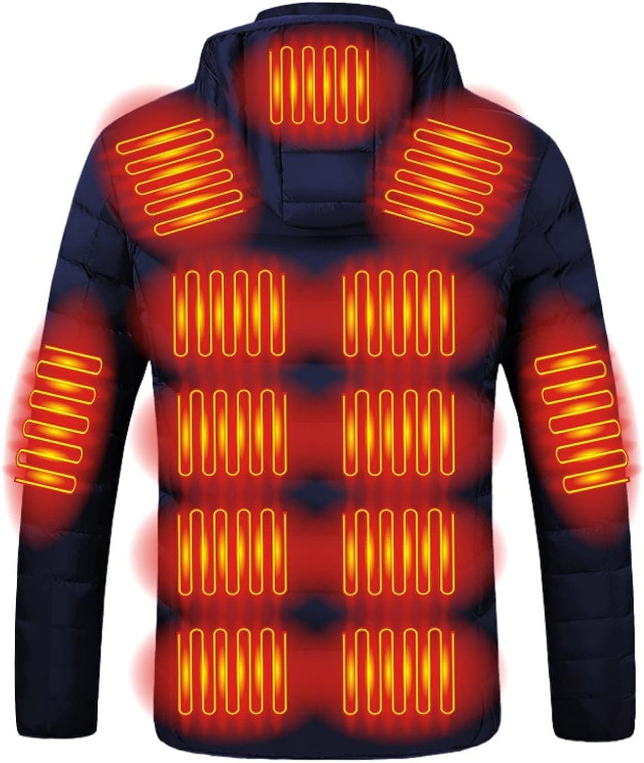 Giacca Riscaldata per Uomo e Donna, USB 19 Zone di Riscaldato Gilet Riscaldante Elettrico Cappotti con Cappuccio, Gilet Caldo Invernale per Sci all'aperto Moto Escursioni in Campeggio