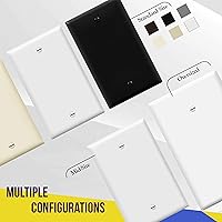 Vista 8 de ENERLITES - Cubierta de salida doble en blanco extra grande, placa de pared de dos bandas en blanco, tamaño grande, 2 bandas de 5.5 x 5.5 pulgadas