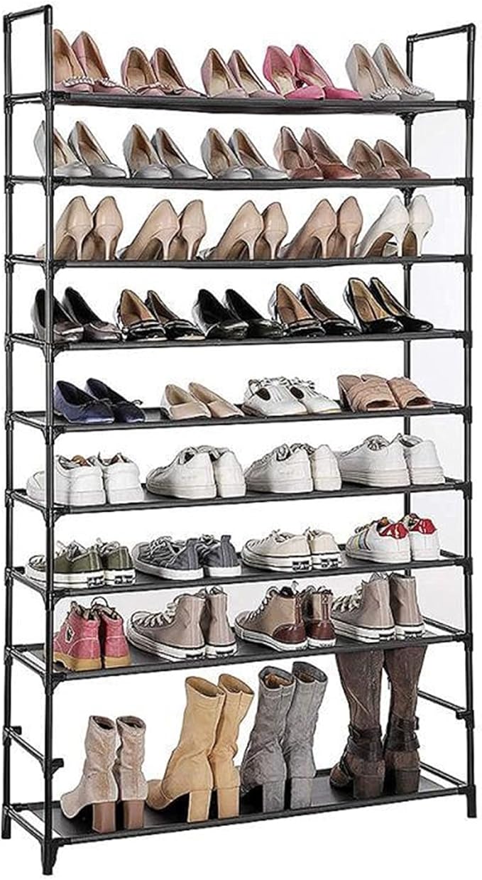 PEVSCO Shoe Rack 10 Tiers Shoe Organizer Shelf Shoe Saving