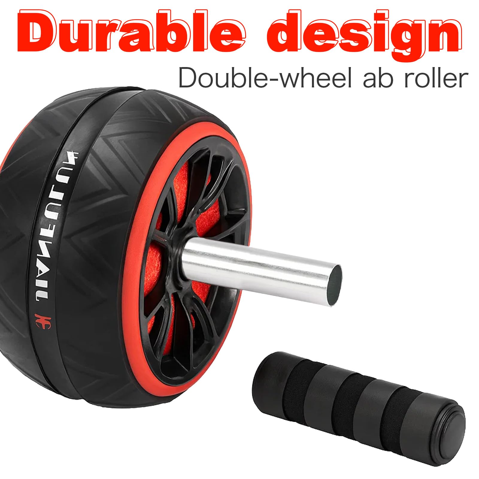Bauchroller Trainingsrad für effektives Bauchmuskeltraining – Extra breites Ab Wheel mit Anti-Rutsch Griffen, Kniepad & robuster Stahlkonstruktion für Ganzkörper Fitness Zuhause