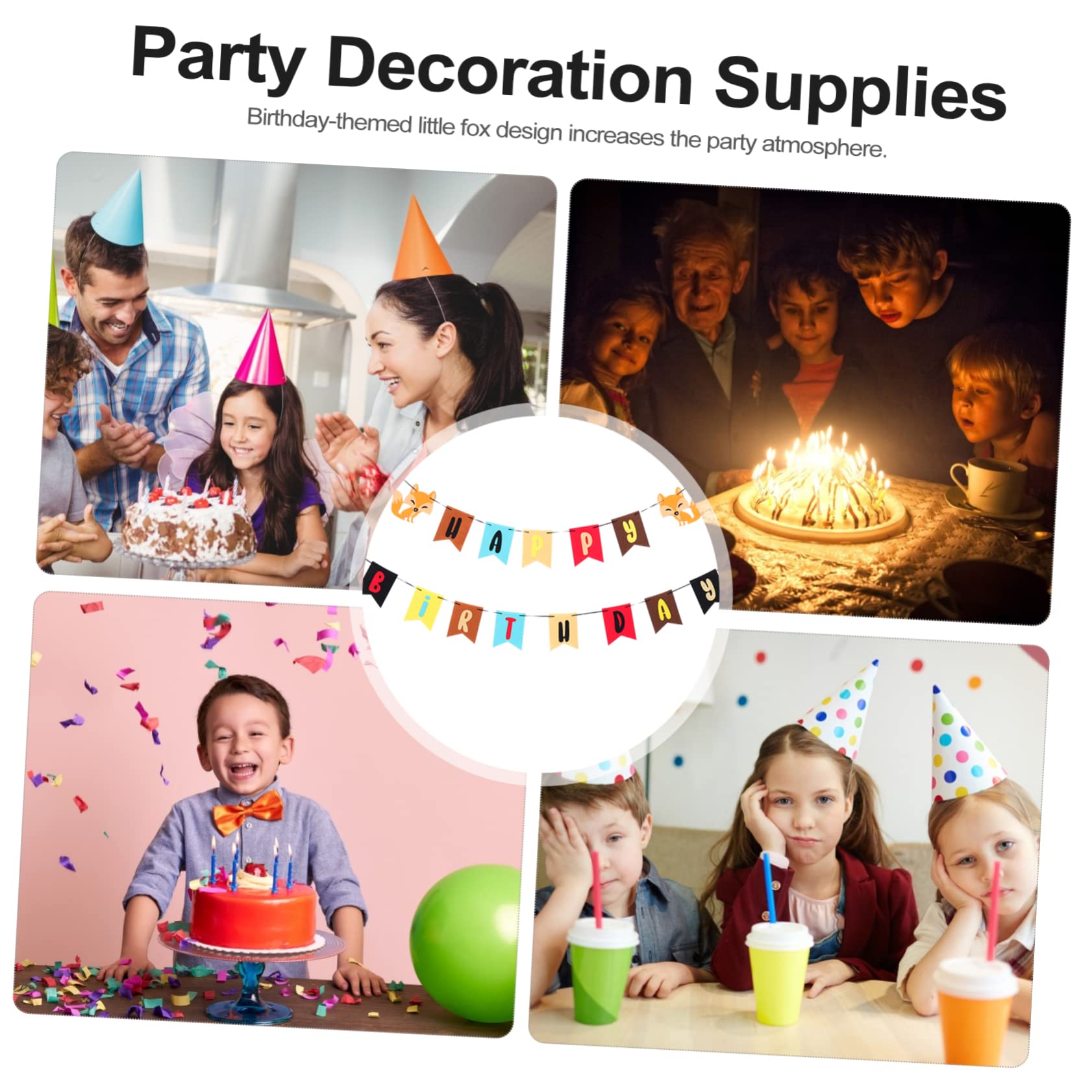 TOYANDONA 3piezas Banderín De Cumpleaños No Diseño De Decoración Creativa Para Fiestas De Cumpleaños Reutilizable y Alegre Para Celebración Infantil