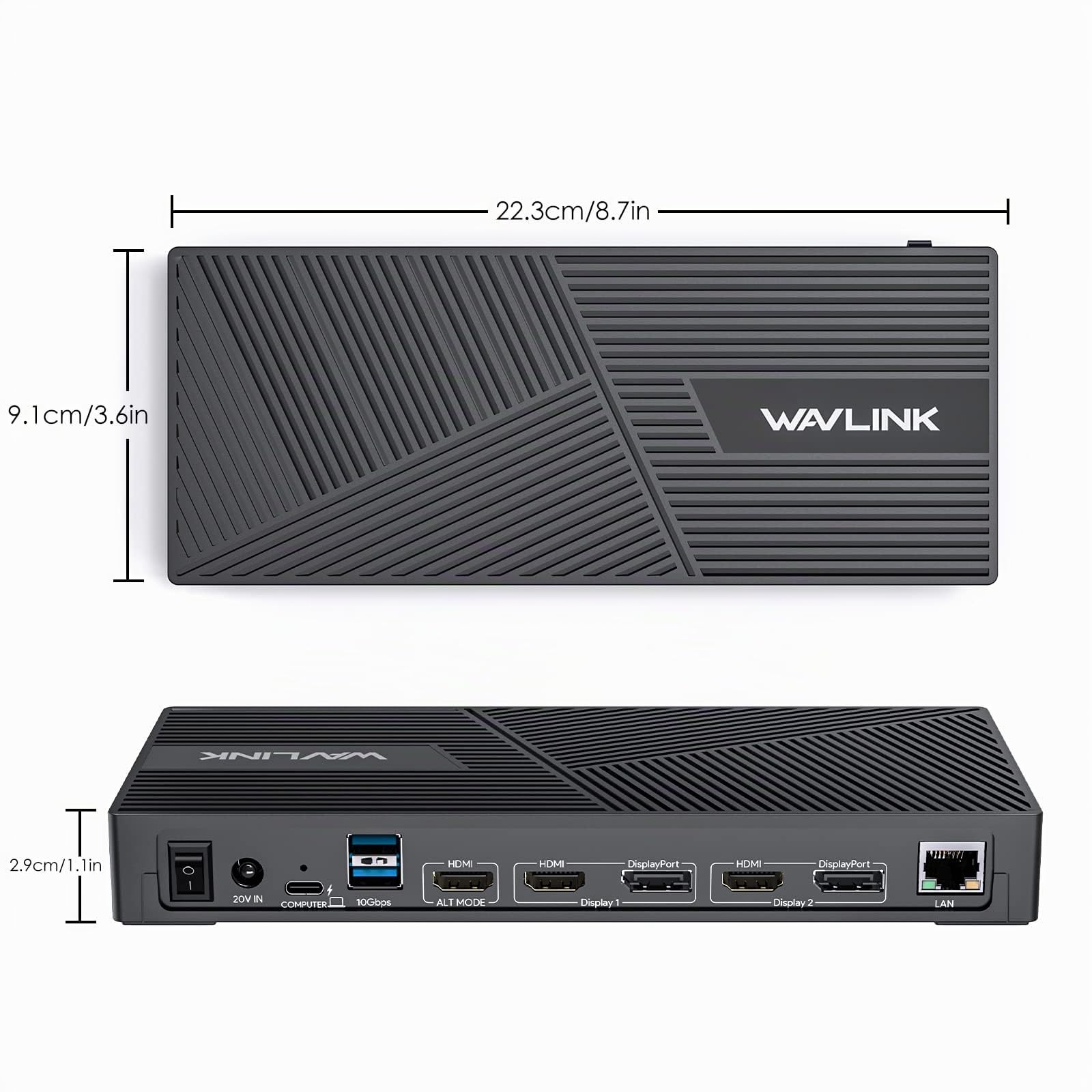 WAVLINK DisplayLink Docking Station 4K Tripla, 15-In-1 USB C Dock per Laptop, Compatibile con MacBook Neo, Triplo Monitor (3xHDMI+2xDP), 100W PD, 10Gbps, per Windows/Mac OS
