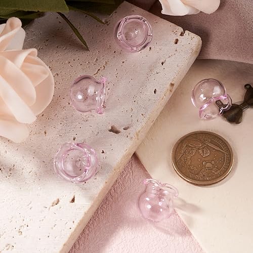 Vista 68 de FASHEWELRY 10 cuentas de cristal hechas a mano, cuentas florales de cristal, cuentas espaciadoras de flores de trompeta transparentes, cuentas