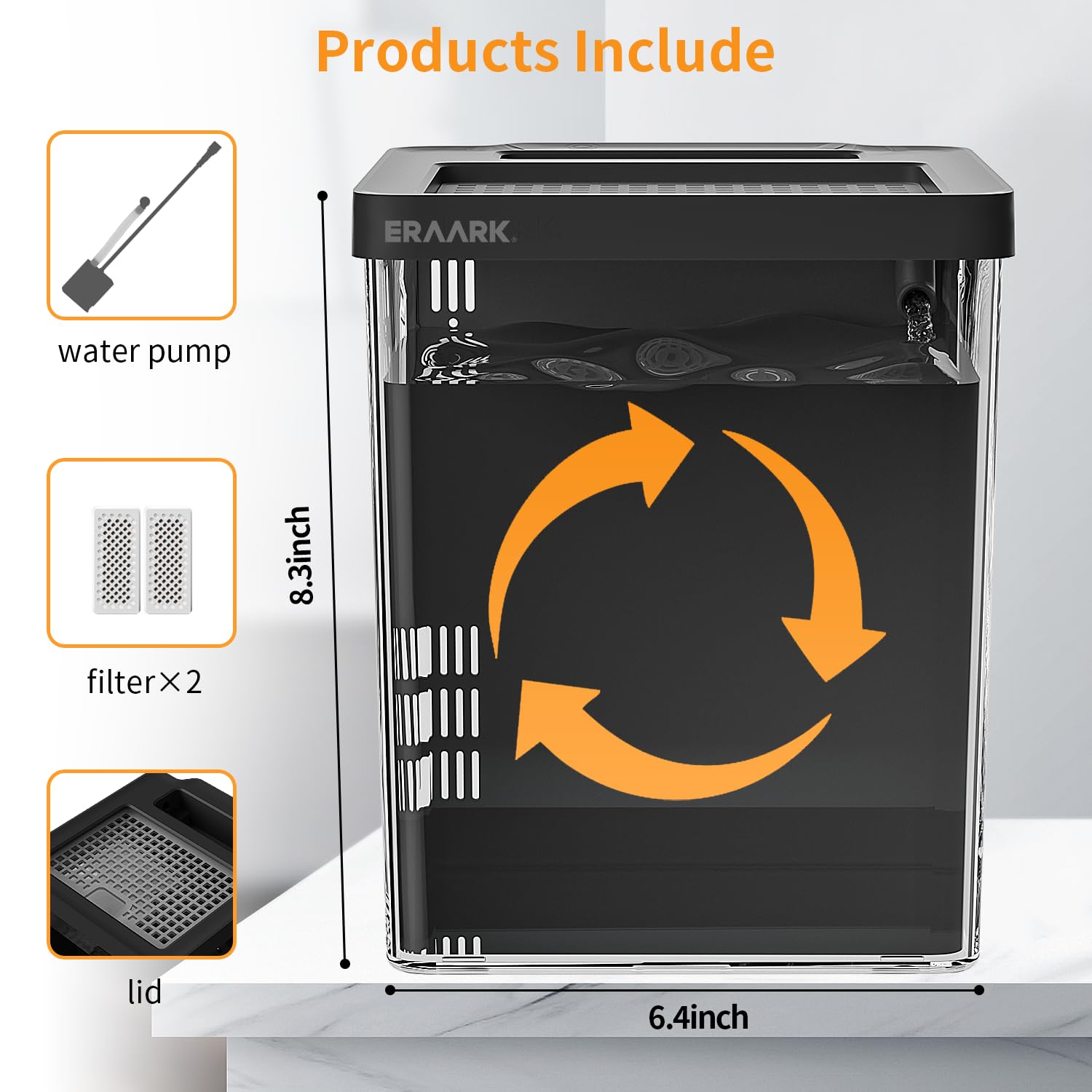 ERAARK Betta Aquarium-Set mit Filter-LED-Licht, Wasserpumpe, Starter-Kits, Fischglas, 4,8 l