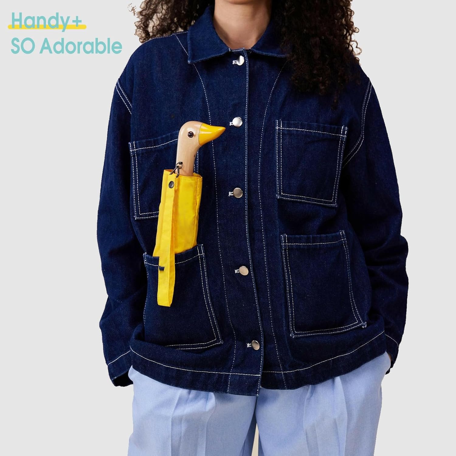 Duck Umbrella - Compact Travel Umbrella with a Cute Duck Head Handle for Women
