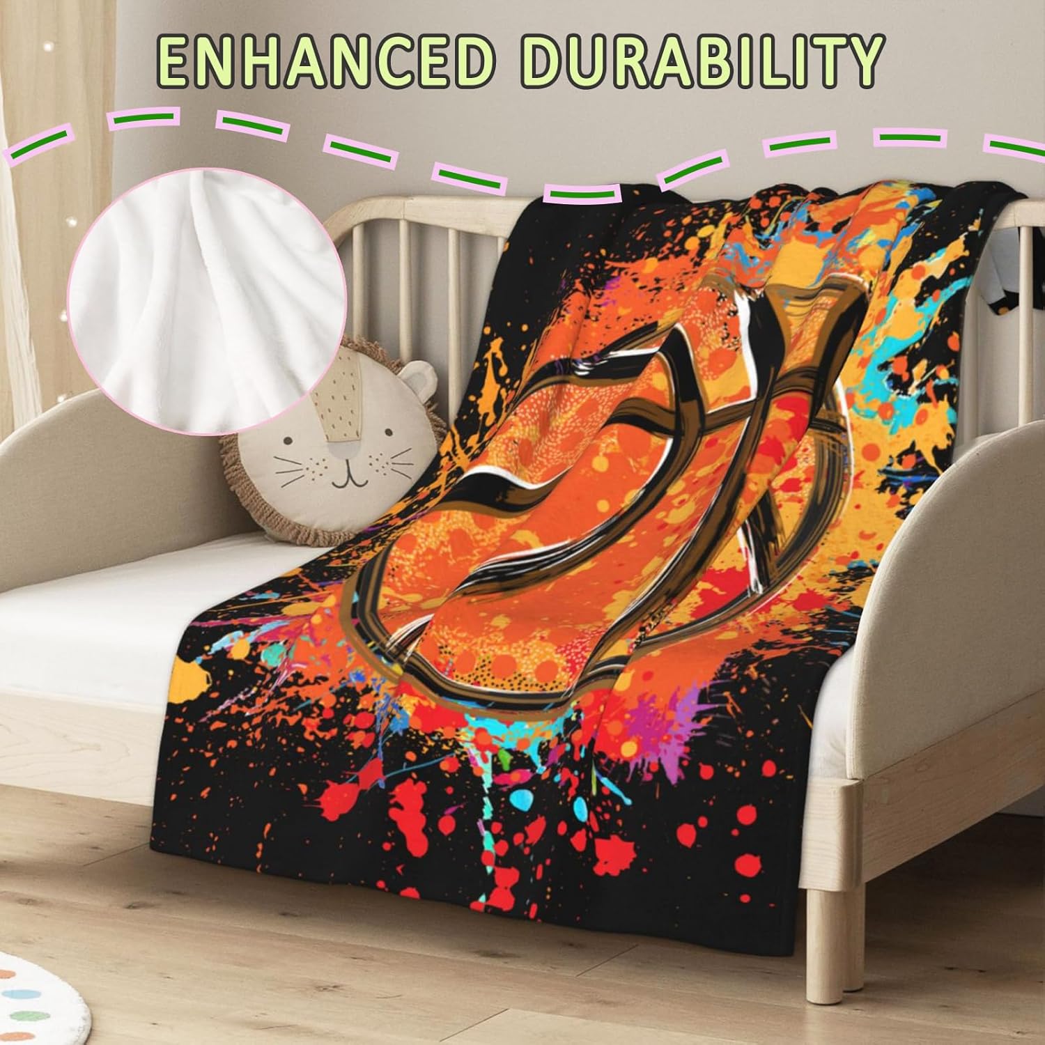 Basketball Blanket Boys Girls Basketball Gifts for Adult Kids Coach Team Birthday Christmas Party Gifts 50x60 Inch - Image 2