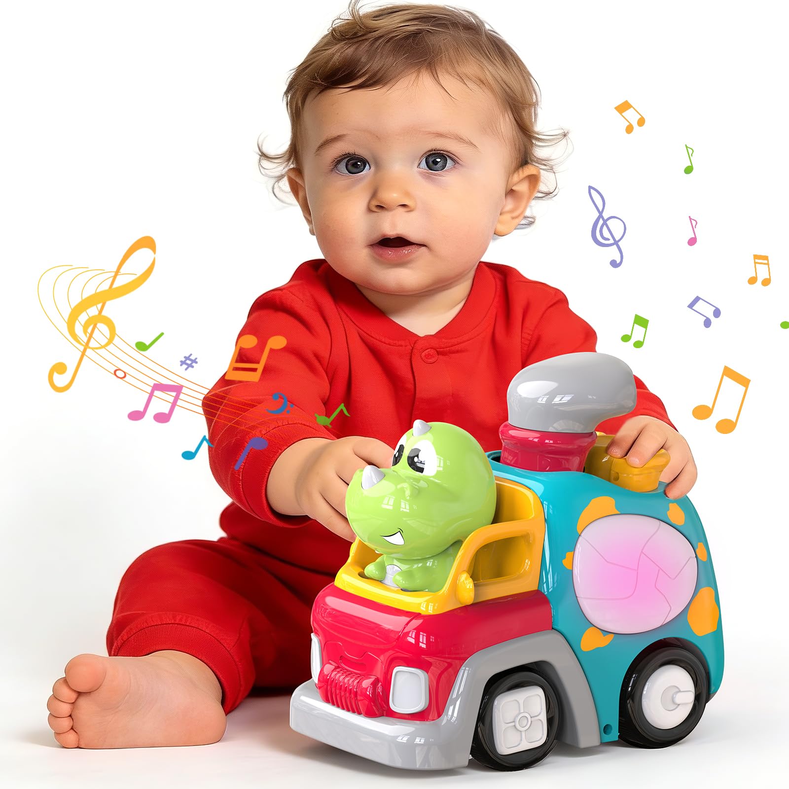 Baby Crawling Toys for Boys Girls Dinosaur Baby Toys with Musical Light Interactive Walking Sound Toys Birthday Gifts for Kids Toddler Age 18 months+ 1 2 3 Years Old Preschool Learning Toys Present