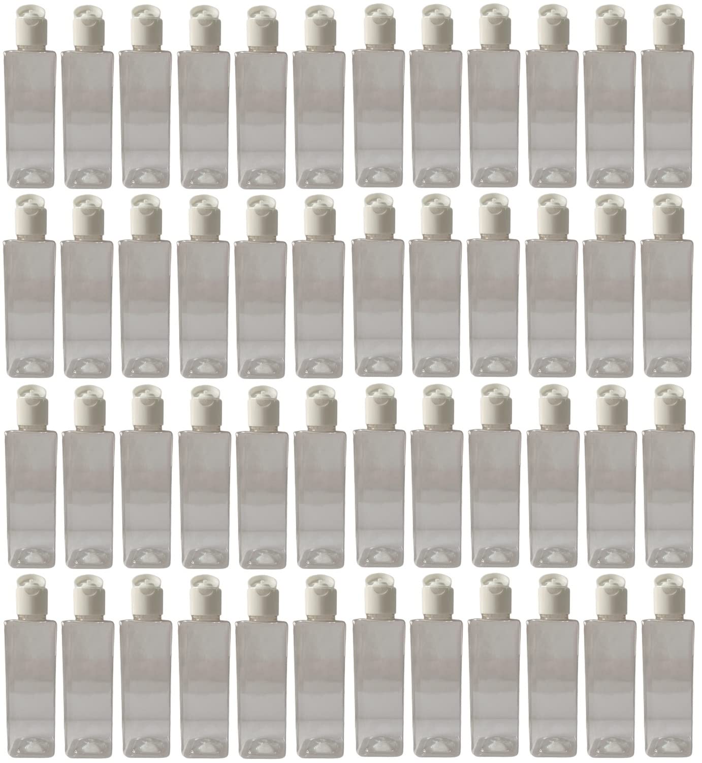 M.C. PIPWALA 50 ML clear square white flip top cap Plastic Bottles Size Cosmetic Travelling Containers Small Leak Proof Squeeze Bottles| Pack of 48-image-43