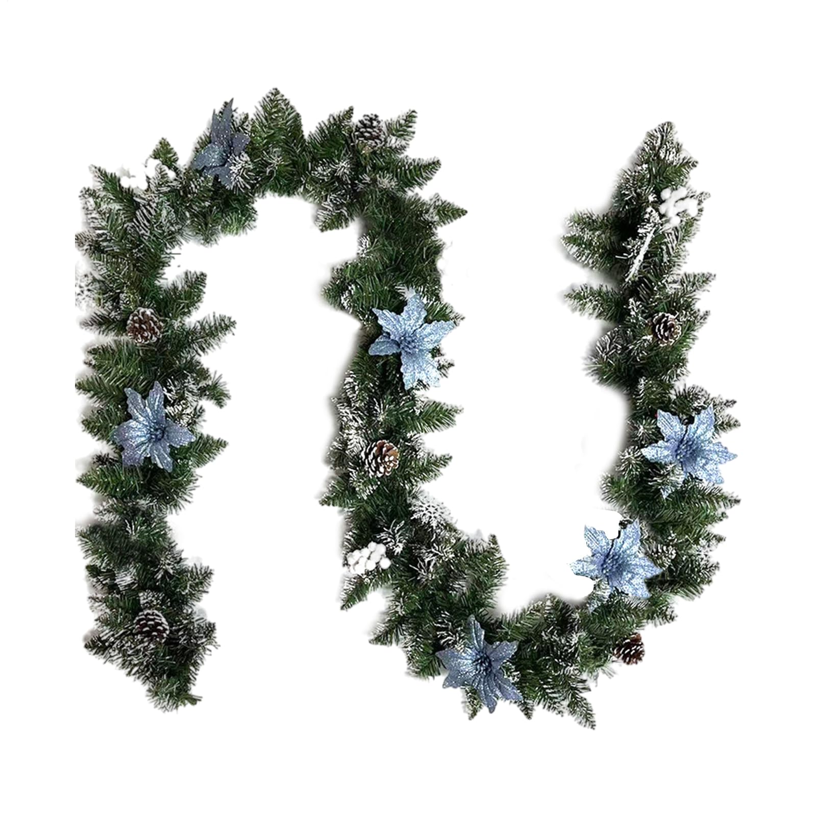 Guirlande de Noël avec baies décoration maison intérieur extérieur pour fête et cour