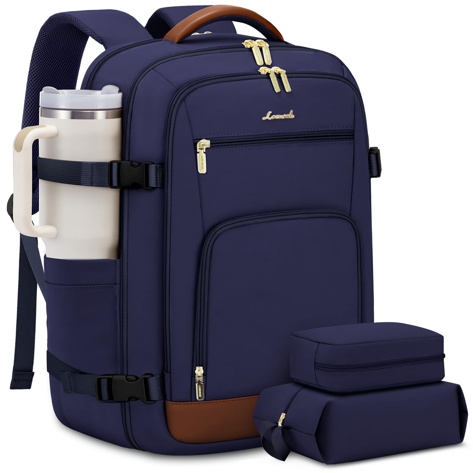 LOVEVOOK Travel Backpack For Women Flight Approved, 40L Large Carry On Backpack, Personal Item Travel Bag for Airplanes, Business 17 Inch Laptop Backpack, Weekender Overnight Daypack, With 2 Cubes