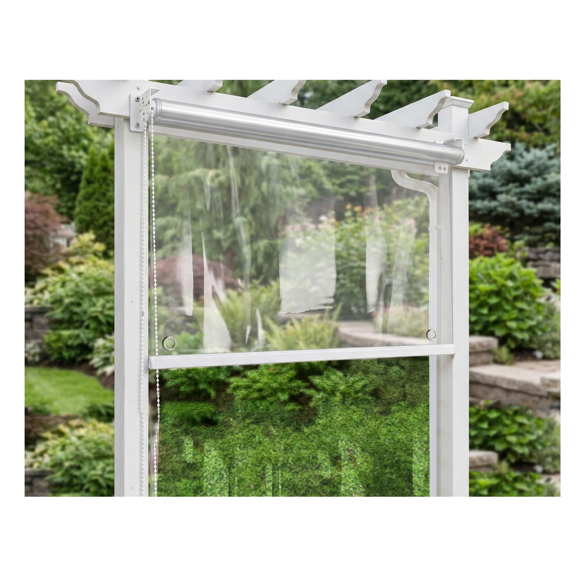 Qweasdf One Color Clear Roller Shade Waterproof For Outdoor,Windproof Transparent Pvc Blinds, Uv Block Roll Up Vinyl Shades, For Patio Balcony Porch Gazebo Carport, Easy To Install(W150*H200cm/W59.05*H78.74in)