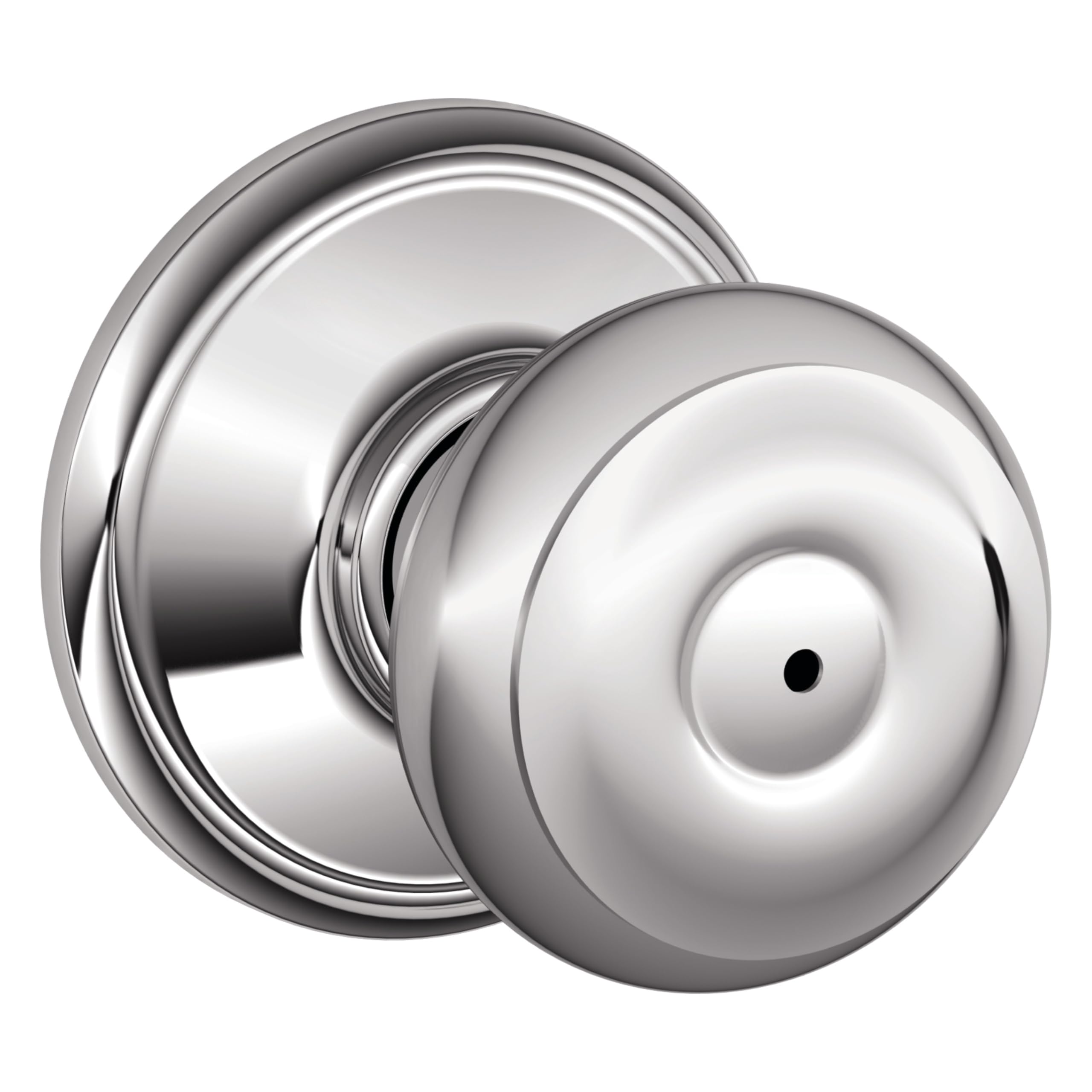 SCHLAGE Georgian Bed/Bath Privacy Door Knob with Lock, Bright Chrome