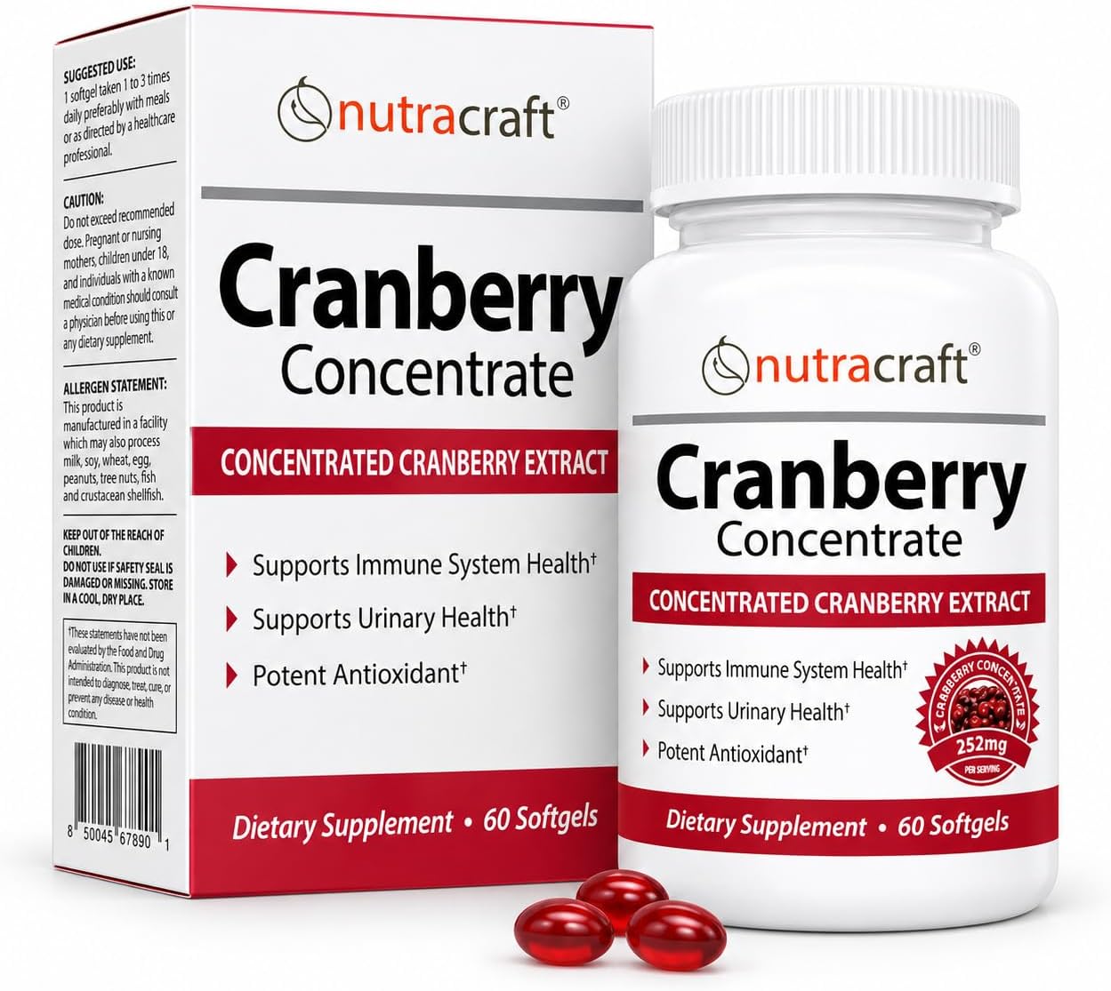 โ Cranberry Extract 50:1 with D-Mannose & Vitamin C โ High Strength Cranberry Capsules for Urinary Tract Support โ 60 Easy Swallow Capsules