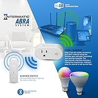 Vista 3 de Intermatic ABRA Wi-Fi Smart Plug - Control de voz con Siri, Alexa y Google Home, monitoreo de energía, puerta de enlace de malla Bluetooth®