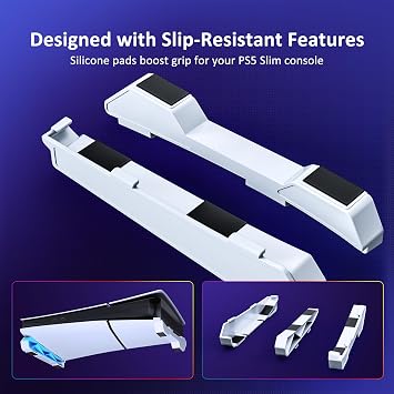 NexiGo PS5 Slim / Pro Accessories حامل أفقي [تصميم الحد الأدنى] PS5 Slim / PS5 Pro Base Stand متوافق مع Playstation 5 Slim Pro Disc & Digital Editions White