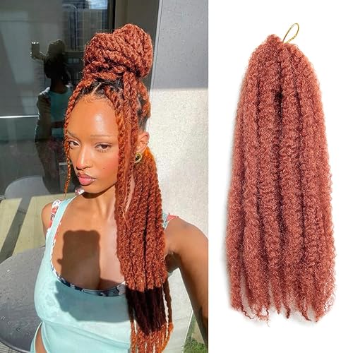 Trenzas de cabello afro rizado con ganchillo Marley de 18 pulgadas, cabello rizado senegalés trenzado sintético (#350)