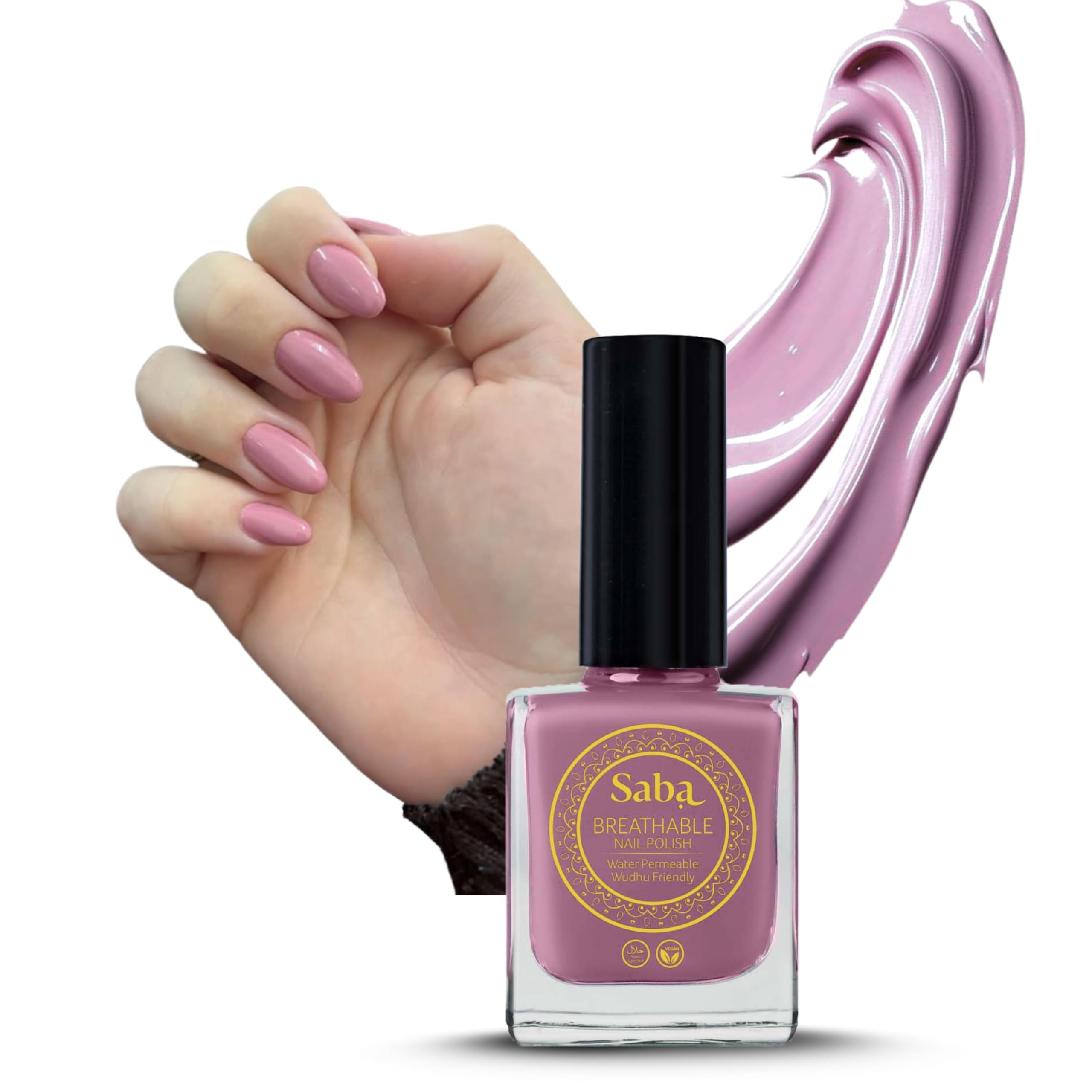 Saba Breathable Nail Polish 12 ml (Burnt Rose)-image-21