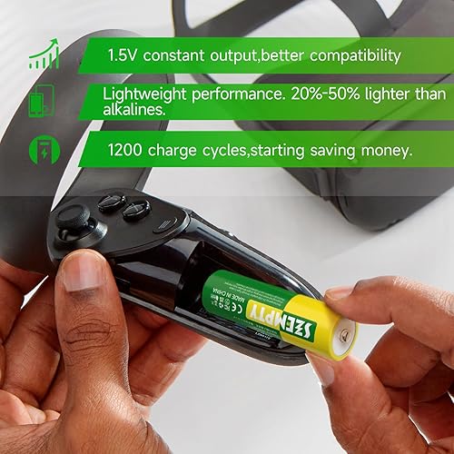 Miniatura 5 de Paquete de 4 baterías recargables AA de litio, 1.5 V, 3400 mWh (2250 mAh), baterías AA USB-C con cable de carga rápida 4 en 1, baterías USB doble A