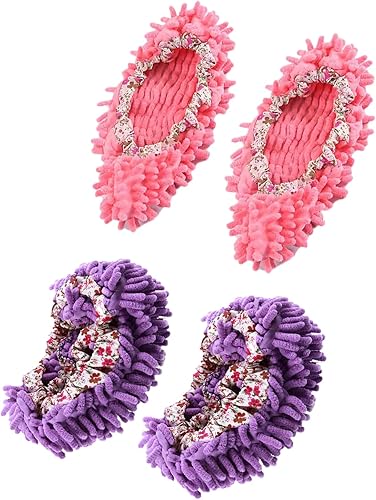 Miniatura 7 de Zapatillas de fregona lavables, multifunción de microfibra para mopa de polvo, zapatos de limpieza de pisos, cubierta para el hogar