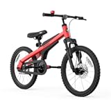 Ninebot 18" Kids Bike Ages 5-10, w/Aerospace Aluminum Frame, Enclosed Chain, Shock Absorbing Suspension, Disc Brakes and Kickstand - Red & Blue