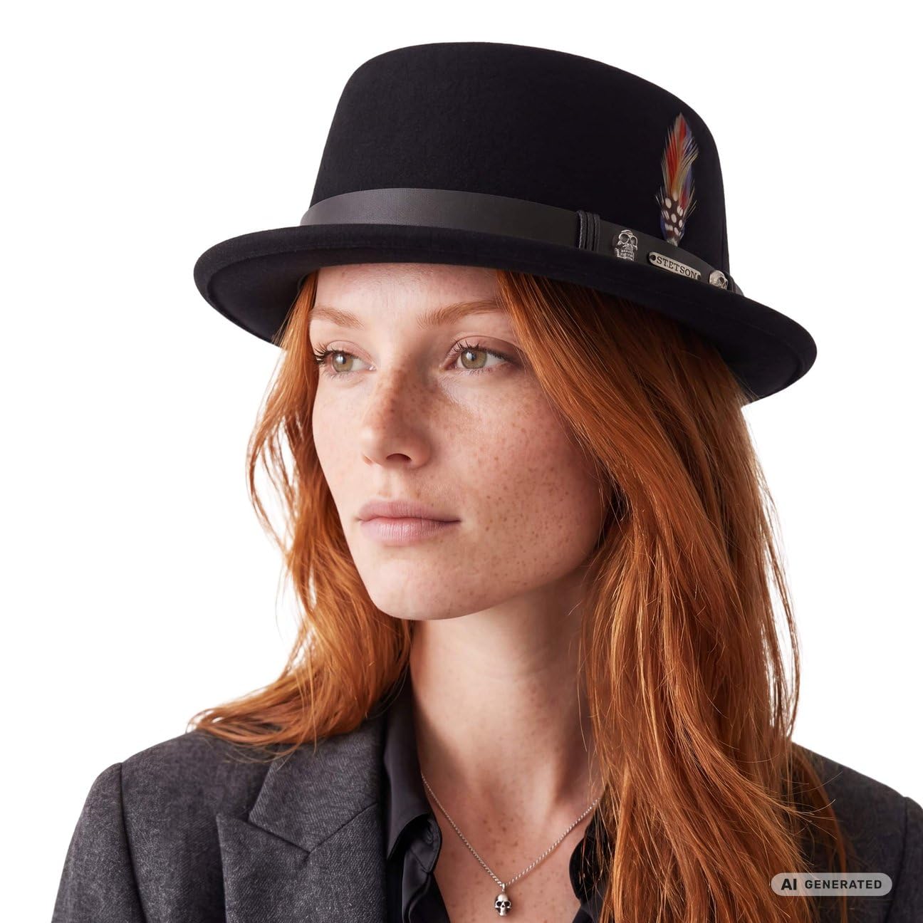 Stetson Pennsylvania Sombrero Pork pie Fieltro de Lana Asahi Guard Repelente al Agua Plegable Mujer Hombre Todo el ano