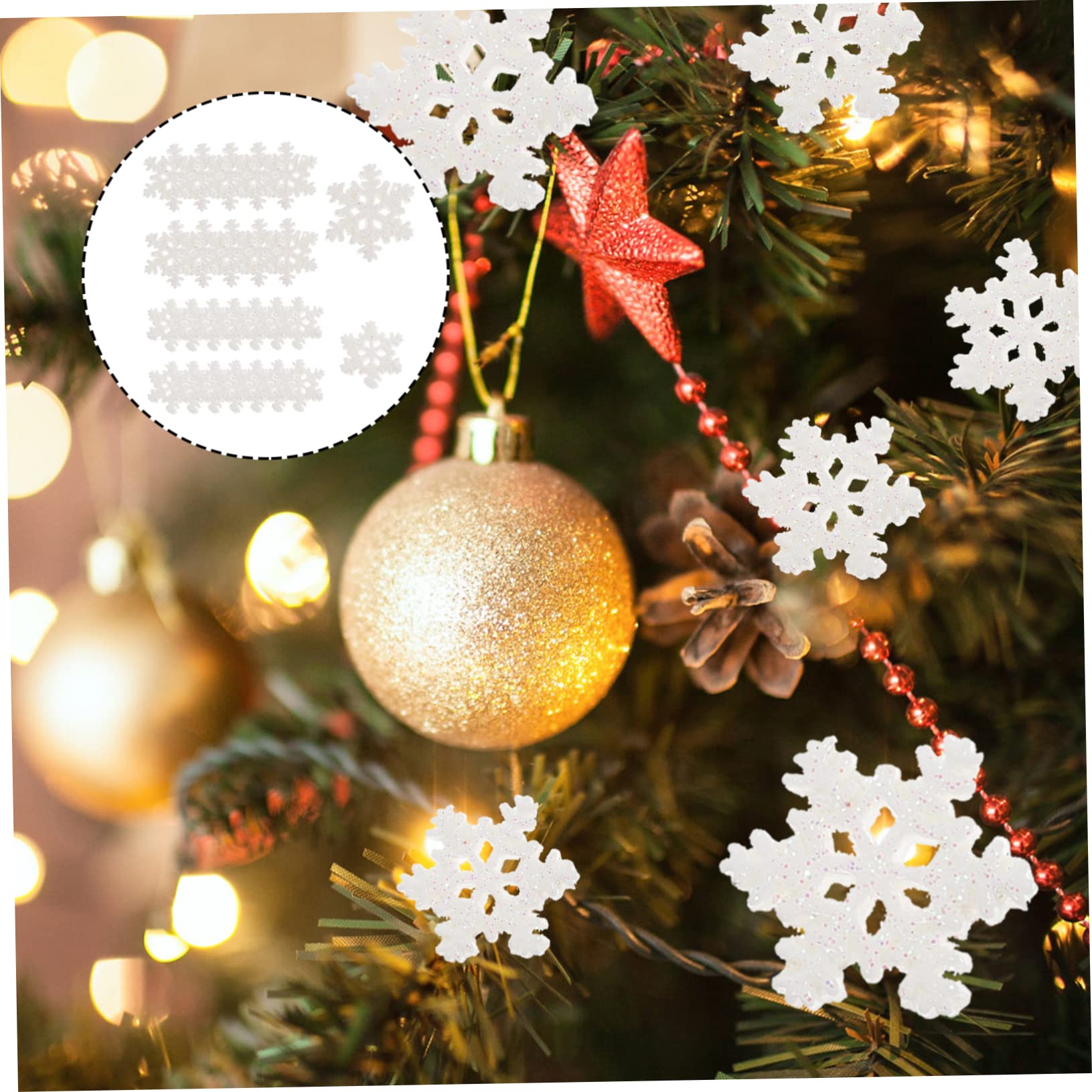 SHINEOFI 300 Pz Fiocco Di Neve Micro Paesaggio Ciondolo Fiocco Di Neve Glitterato Decorazioni Per Festival Fai Da Te Casa Delle Bambole Delle Fate Delle Vacanze Micropaesaggio Resina Bianca