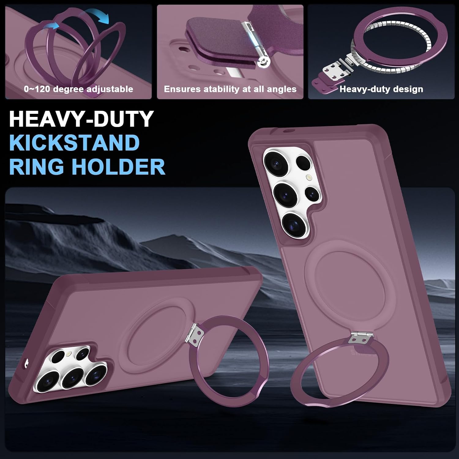 CHAOFEnG Magnetic Compatible with Samsung Galaxy S25 Ultra Case, Wine Red