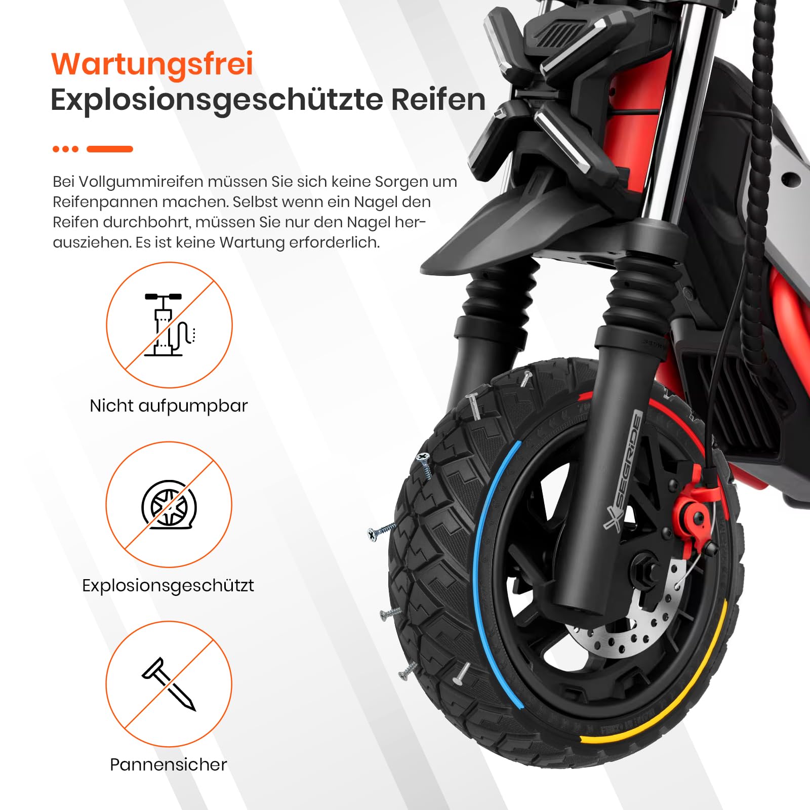 70/60-7.5 Elektroroller Vollreifen für G3/ZT3/ZT3 Pro Roller 2PCS