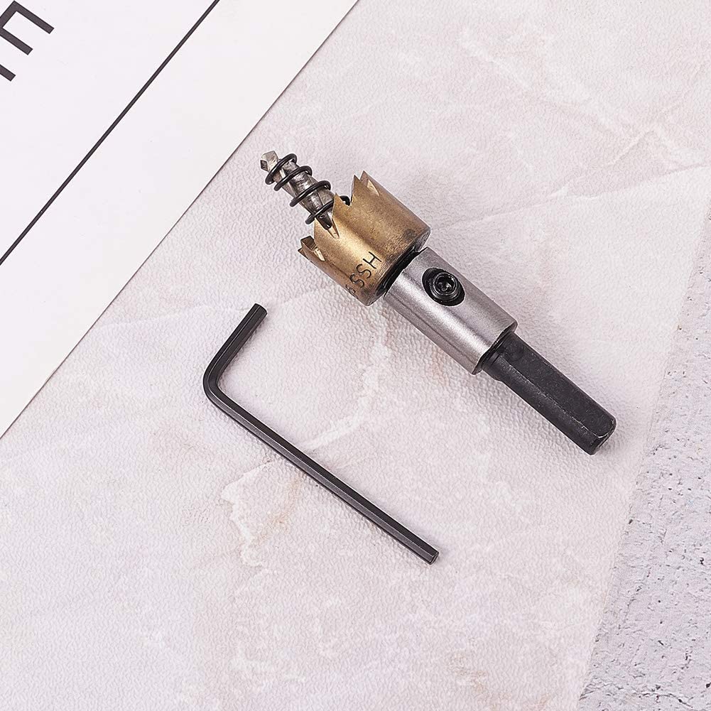 Auniwaig 17mm HSS Hole Saw Kits for Metal, High-Speed Steel Hole Saw Cutting Kit Drill Bits Opener Cutter Tool, for Cutting Holes on Wood, Stainless Steel, Iron, Aluminum Plate, Gold