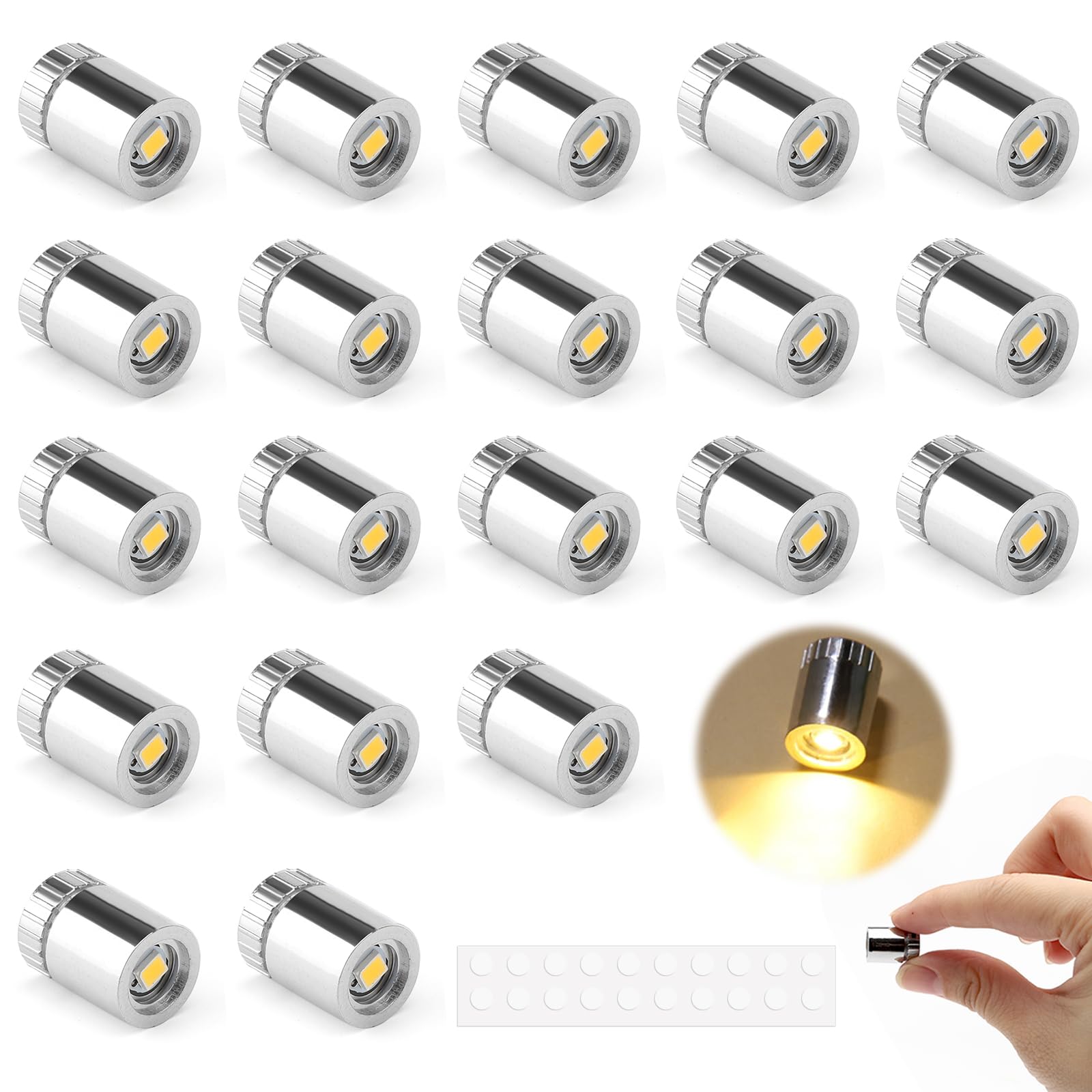 20Pcs Mini LED Lights, Mini Electric Lights for Dollhouse,Small Lights for Crafts, Battery Included, DIY Miniature Lights for Paper Lantern Small Decoration Dollhouse Accessories(Warm Light)